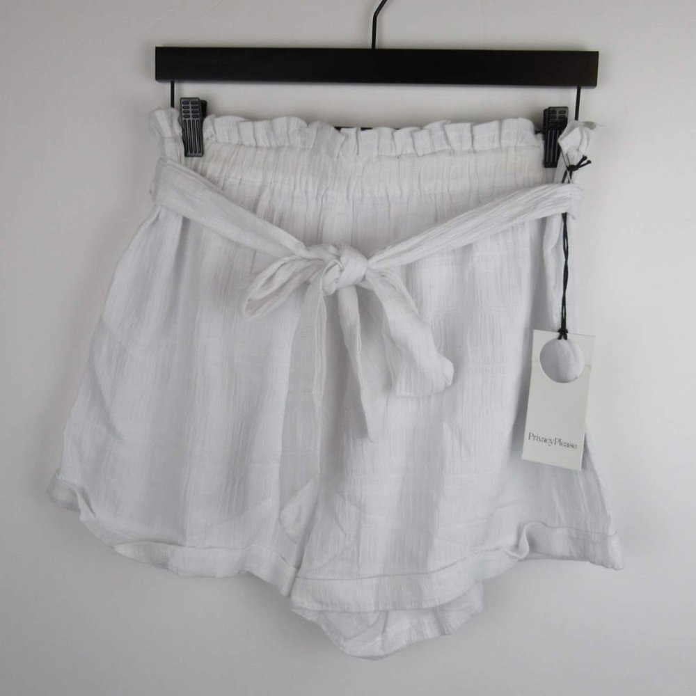 NWT Revolve Privacy Please White Paper Bag Elastic Waist Tie Shorts sz L